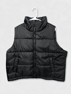 Black Zella Lightweight Women's Puffer Vest/Activewear/Layering XL